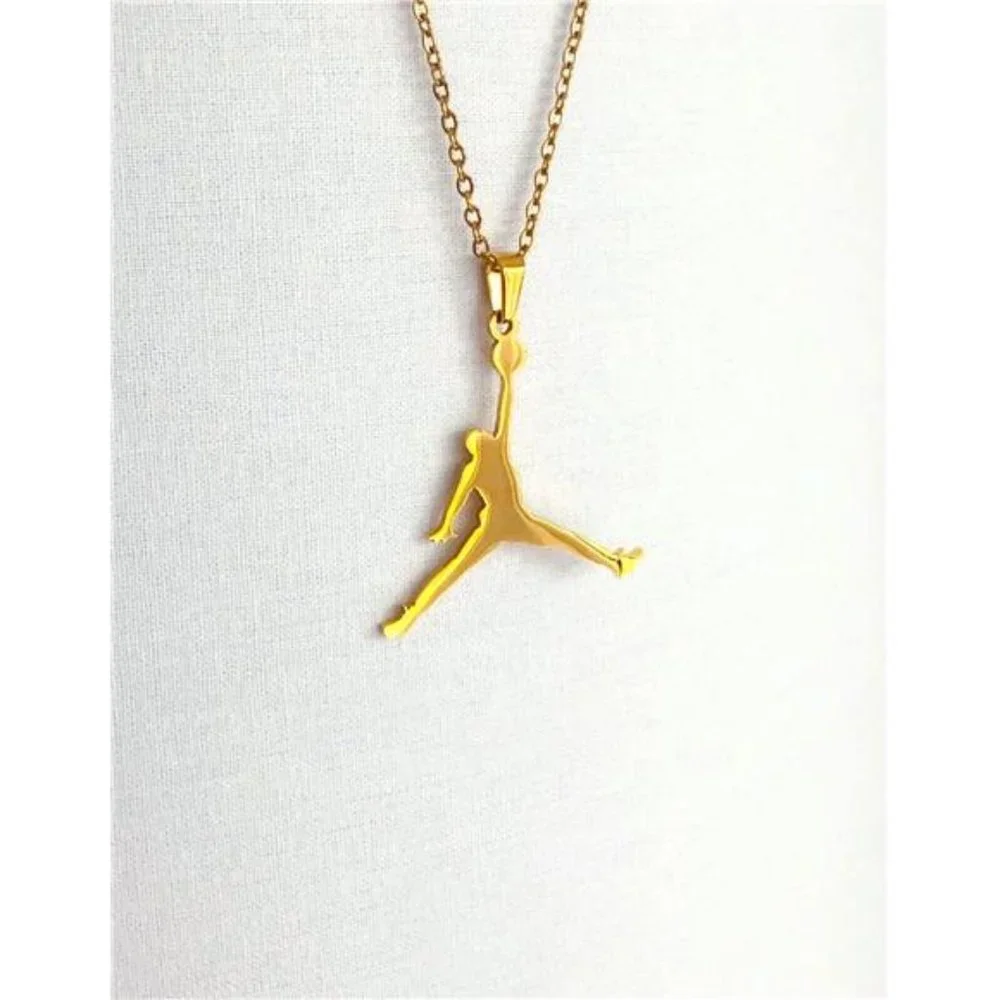 NEW Michael Jordan Jumpman 23‎ Basketball Gold Chain Necklace Pendant | GOAT